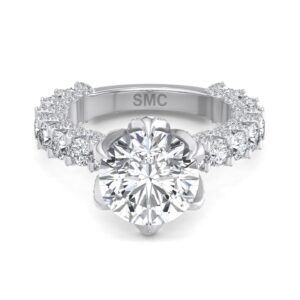 Diamond Majesty Lotus Basket Engagement Ring