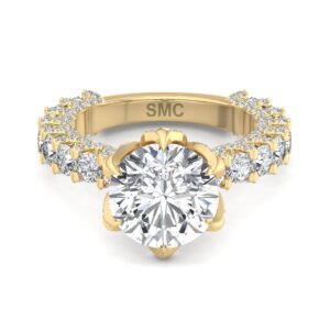 Diamond Majesty Lotus Basket Engagement Ring